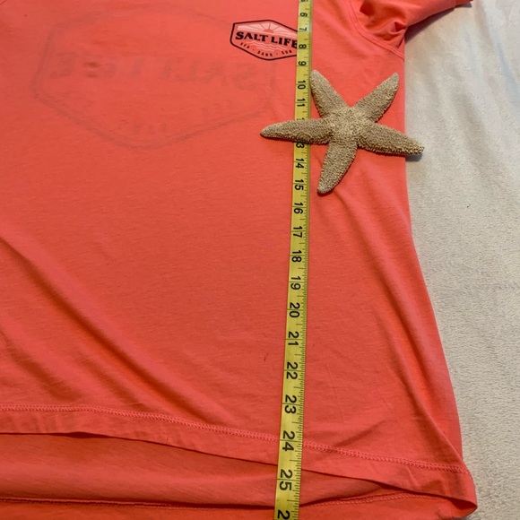 SALT LIFE ladies 100% cotton lightweight Coral color hoodie size Small GUC+ - Picture 5 of 10